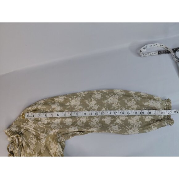 Blu Pepper Floral Long Sleeve Smocked Waist Ruffle Hem Dress M - Picture 10 of 10